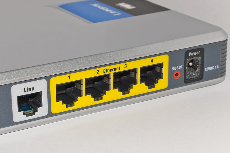 Ilustración de conectores de router