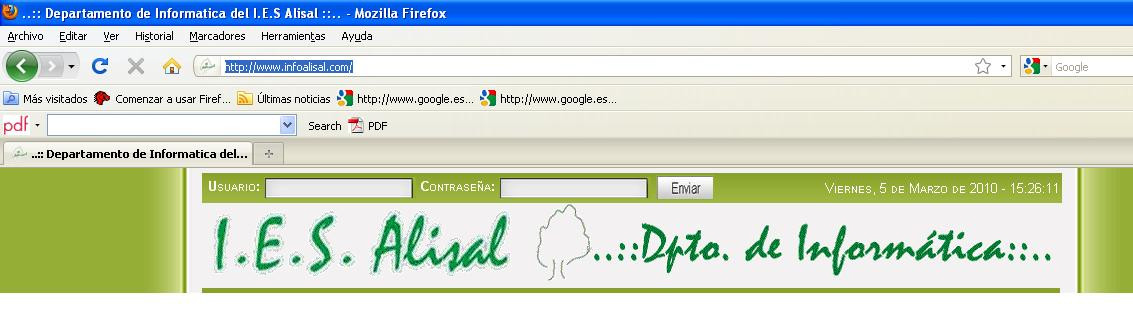 Ilustración del protocolo http visitando la Web del IES Alisal