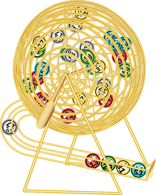 Dibujo de un bombo de un bingo con bolas en su interior