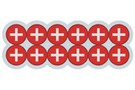 Ilustración del enlace metálico (cargas positivas móviles y nube de electrones alrededor).