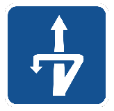 Señal de cambio de sentido a distinto nivel.