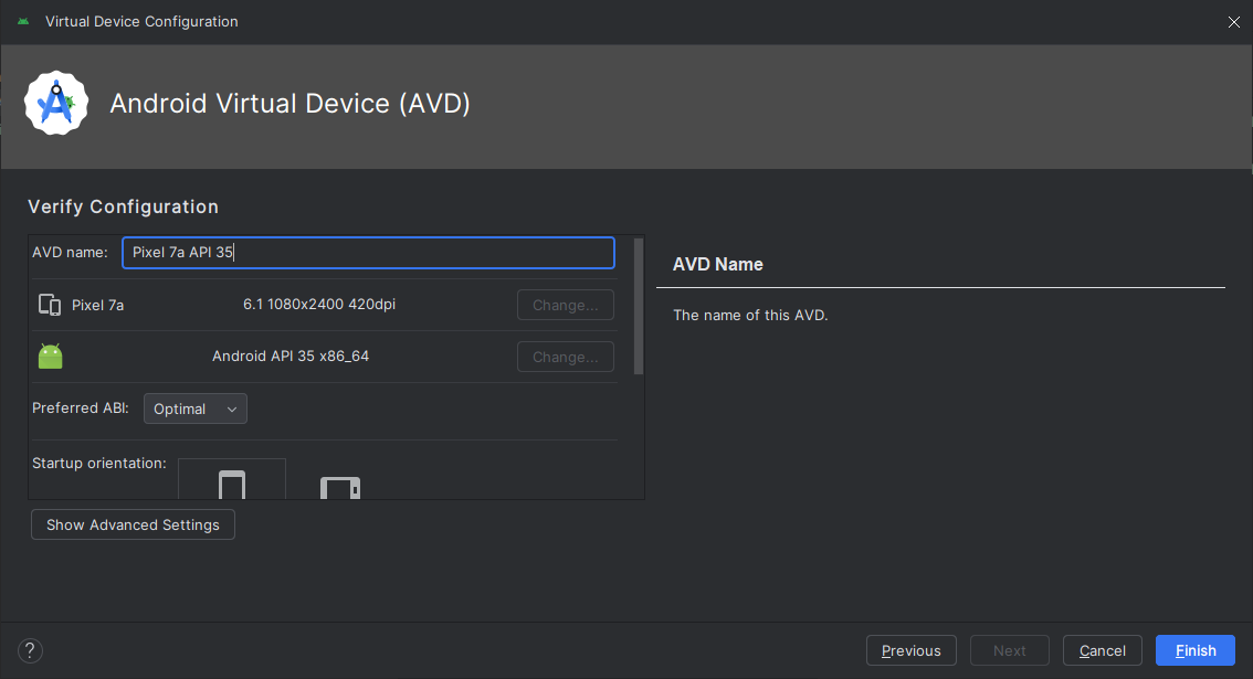 Muestra la configuración realizada del dispositivo virtual y permite modificarla.