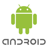 Logotipo de Android con el texto debajo.