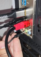 Conexión del mini-jack de los altavoces