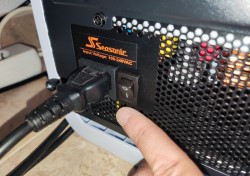 Encendido del interruptor de la fuente