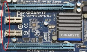 Ranuras PCIe de distinto tamaño y número de líneas