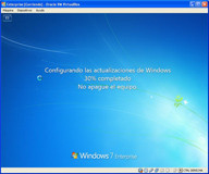 Ventana que avisa de que se están configurando las actualizaciones , mientras se esta  cerrando la sesión.