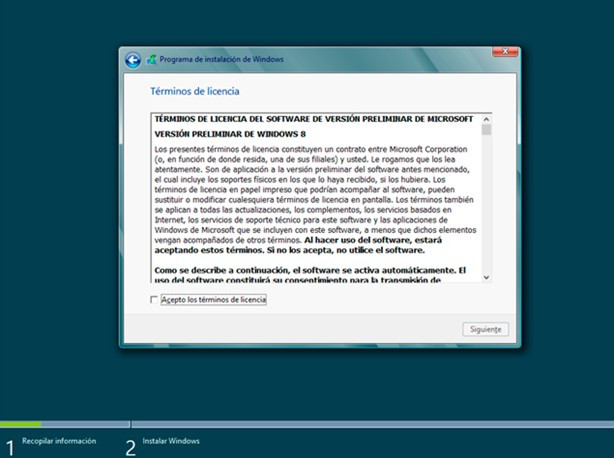 Aceptamos los términos de licencia