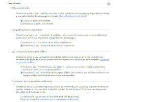 Imagen del centro de redes y configuración de uso compartido avanzado