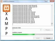 Pantalla de instalación/configuración del servidor Apache con Xampp en Windows.