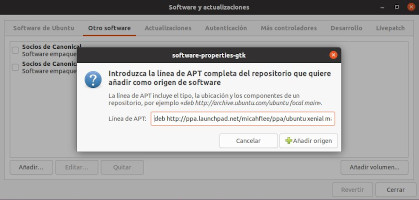 Añadiendo repositorio de forma gráfica