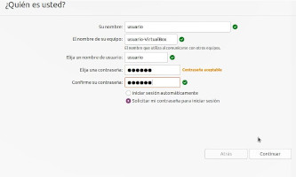 Formulario de alta de un usuario del sistema