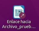Lanzador de un documento en el escritorio de Ubuntu