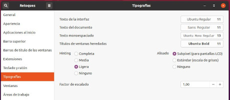 Configurar las tipografías